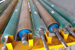 Anilox and rubber roller